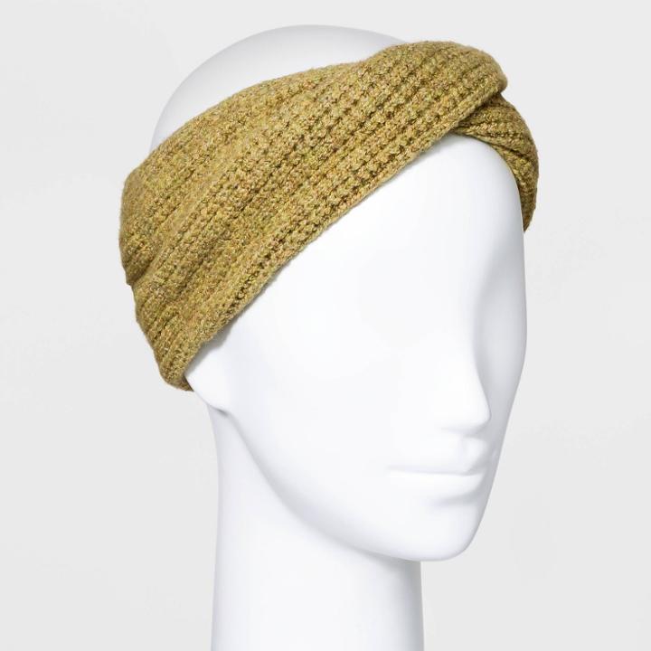 Women's Rib Headband - Universal Thread Olive, Green