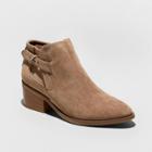 Women's Nikki Faux Leather Buckle Bootie - A New Day Taupe (brown)