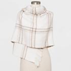 Women's Plaid Ground Window Pane Blanket Scarf - A New Day Cream, Ivory