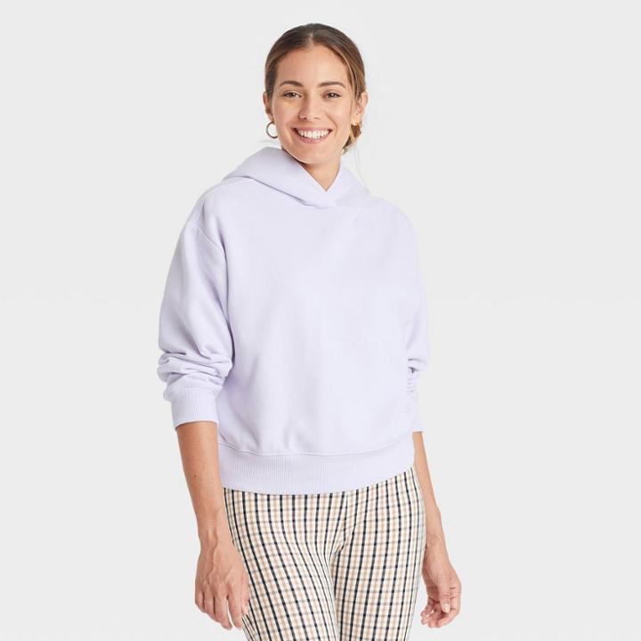 Women's Hooded Fleece Sweatshirt - A New Day Lilac