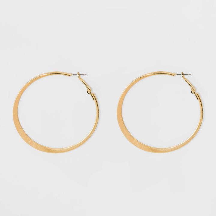 Target Large Knife Edge Hoop Earrings - A New Day Gold
