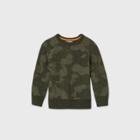 Toddler Boys' Camo Crew Neck Jacquard Pullover - Cat & Jack Green 12m, Green/green