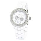 Disney Minnie Mouse Link Watch With White Dial And Stones - White, Women's