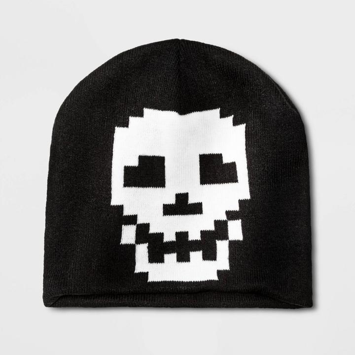 Boys' Glow In The Dark Skull Beanie Hat - Cat & Jack Black