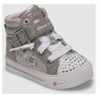 Toddler Girls' S Sport By Skechers Splay High Top Sneakers - Silver 1, White