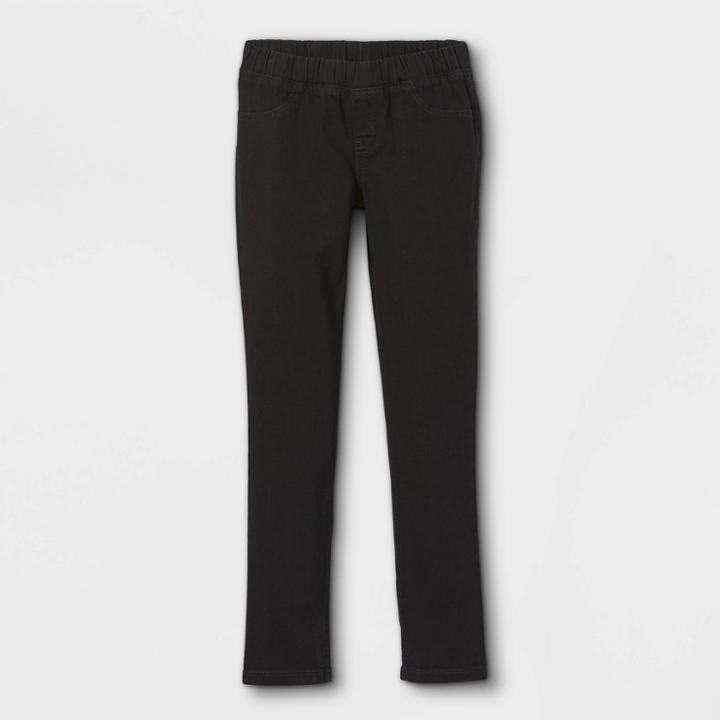 Girls' Pull-on Skinny Mid-rise Jeans - Cat & Jack Black