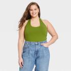 Women's Plus Size Sleeveless Bodysuit - A New Day Green
