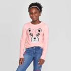 Girls' Long Sleeve Cheetah Graphic T-shirt - Cat & Jack Pink M, Girl's,