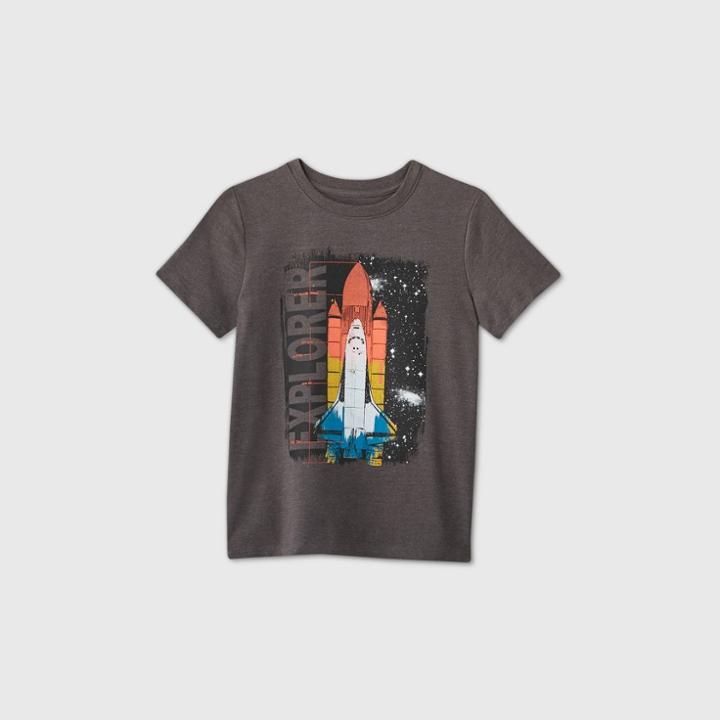 Petiteboys' Short Sleeve 'rocket Explorer' Graphic T-shirt - Cat & Jack Gray