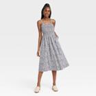 Women's Smocked Tank Dress - Universal Thread Navy Blue Floral