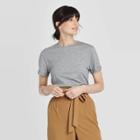 Women's Slim Fit Short Sleeve Cuff T-shirt - A New Day Heather Gray