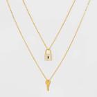 Sugarfix By Baublebar Locket And Key Delicate Layered 14k Necklace - Gold