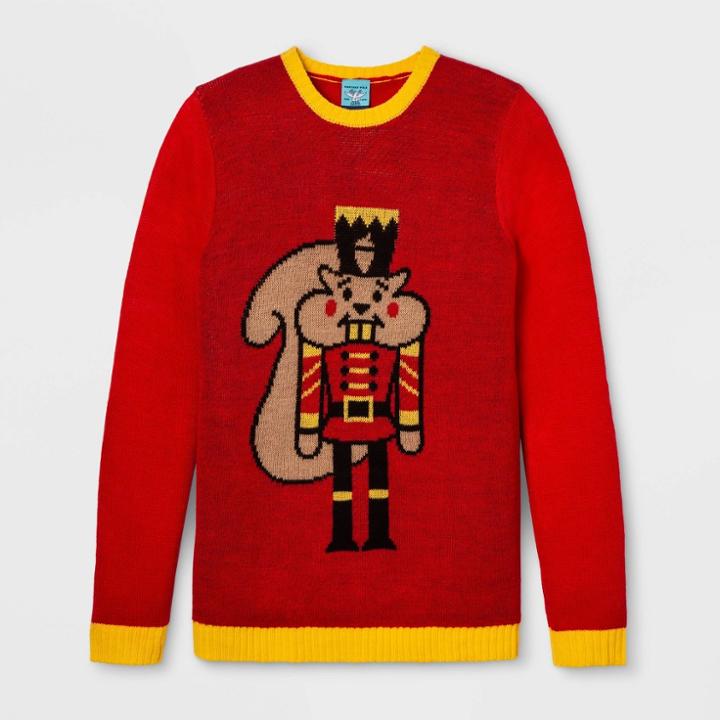 Creative Apparel Concepts Gender Inclusive Nutcracker Sweater - Red Xs, Adult Unisex