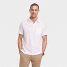 Men's Regular Fit Short Sleeve Slub Jersey Collared Polo Shirt - Goodfellow & Co Off-white