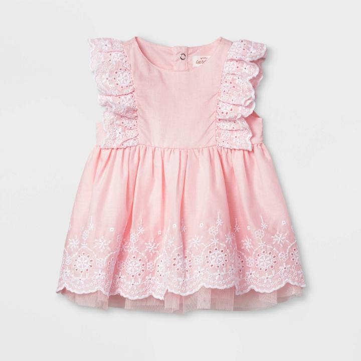 Baby Girls' Eyelet Dress - Cat & Jack Pink Newborn, Girl's