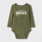 Baby Boys' Baby Brother' Long Sleeve Bodysuit - Cat & Jack Olive Green Newborn