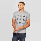 Petitemen's Printed Standard Fit Camping Icons Short Sleeve Crew Neck Graphic T-shirt - Goodfellow & Co Gray S, Men's,