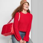 Women's Crewneck Boxy Pullover Sweater - Wild Fable Red