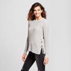 Women's Side Lace-up Pullover Sweater - Nitrogen Gray