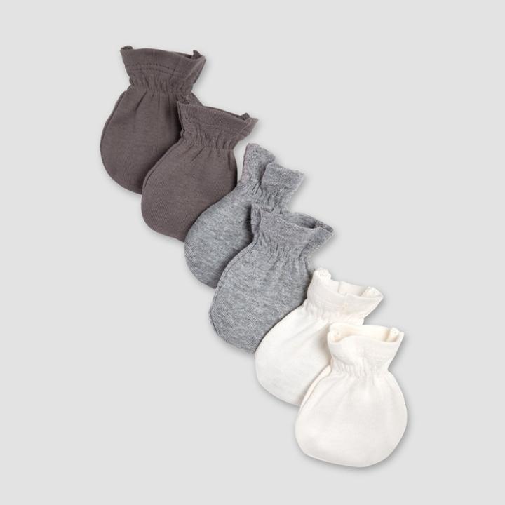 Burt's Bees Baby Organic Cotton 3pk Mittens - Heather Gray