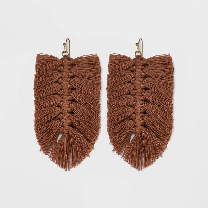 Braided Thread Drop Earrings - Universal Thread Berry Blush, Pink Blush