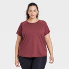 Women's Plus Size Essential Crewneck Short Sleeve T-shirt - All In Motion Garnet Red