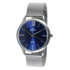 Target Men's Peugeot Round Slim Stainless Steel Mesh Bracelet Watch - Blue,