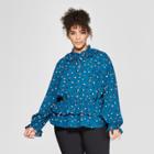 Women's Plus Size Polka Dot Long Sleeve Tiered Ruffle Blouse - Who What Wear Blue/black X