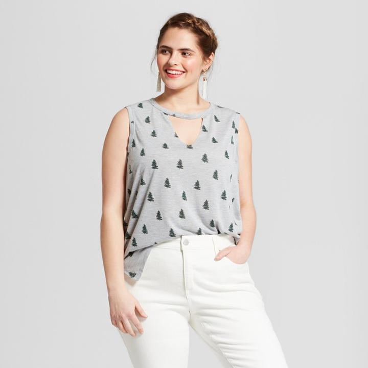 Women's Plus Size Tree Graphic Tank Top - Grayson Threads (juniors') Gray