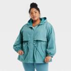 Women's Plus Size Drawstring Waist Anorak Jacket - Ava & Viv Teal Blue X