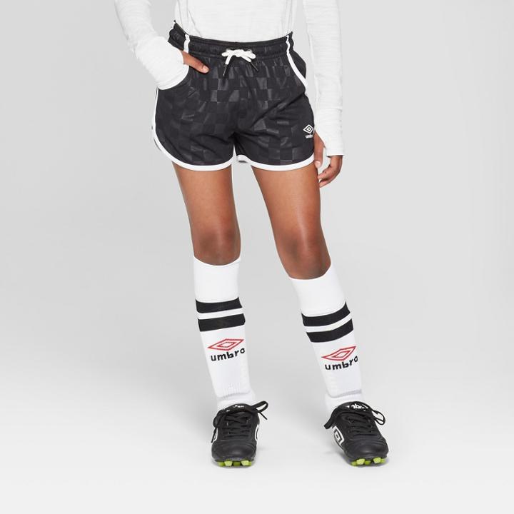 Umbro Girls' Checkerboard Dolphin Shorts - Black