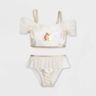 Girls' Disney Beauty And The Beast Belle 2pc Midkini Set - Yellow 2 - Disney