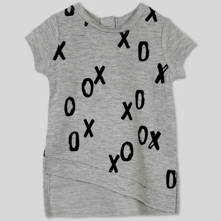 Afton Street Petiteafton Baby Girls' Street Short Sleeve High Low T-shirt - Gray