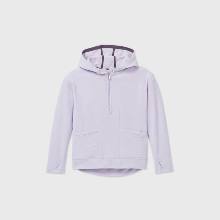 Girls' Fleece 1/4 Zip Sweatshirt - All In Motion Lilac