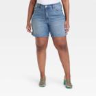 Women's High-waisted Bermuda Jean Shorts - Ava & Viv Blue Denim