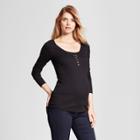 Maternity Long Sleeve Nursing Henley - Isabel Maternity By Ingrid & Isabel Black