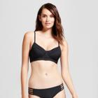 Women's Rib Bralette Bikini Top -black-s- Mossimo, Size: Small, Night Black