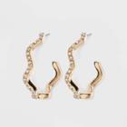 Sugarfix By Baublebar Modern Crystal Hoop Earrings - Gold