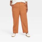 Women's Plus Size Straight Leg Chino Pants - A New Day Brown