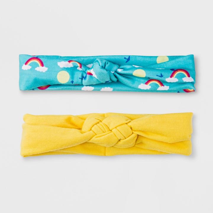 Girls' 2pk Knot/solid Headband - Cat & Jack,