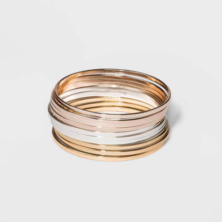 Tri Tone Bangle Bracelet 10pc - A New Day S/m,
