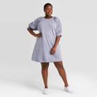 Women's Plus Size Puff Short Sleeve T-shirt Dress - Universal Thread Blue