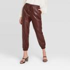 Women's High-rise Ankle Length Jogger Pants - A New Day Burgundy