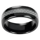 Men's Daxx Ceramic Band With White Carbon Fiber Inlay - Black