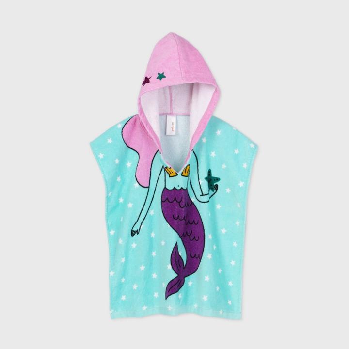 Toddler Girls' Mermaid Hooded Pullover Cover Up - Cat & Jack Blue