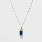 Semi Precious Long Pendant Necklace - Universal Thread Blue, Blue/light Gold