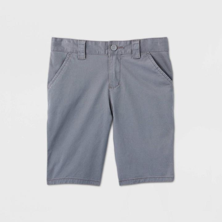 Girls' Flat Front Stretch Uniform Shorts - Cat & Jack Gray