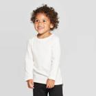 Toddler Boys' Slub Jersey Long Sleeve T-shirt - Cat & Jack Ivory 4t, Boy's, White