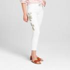 Women's High-rise Embroidered Skinny Crop Jeans - Universal Thread White
