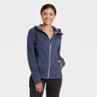 Women's Cotton Fleece Zip Front Sweatshirt - All In Motion Twilight Navy Xs, Twilight Blue